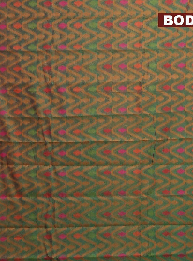 Semi chanderi saree dual shade of greenish pink and with allover thread weaves and woven border - {{ collection.title }} by Prashanti Sarees