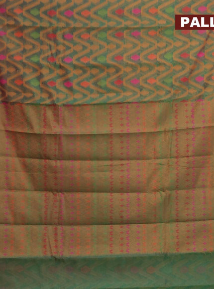 Semi chanderi saree dual shade of greenish pink and with allover thread weaves and woven border - {{ collection.title }} by Prashanti Sarees
