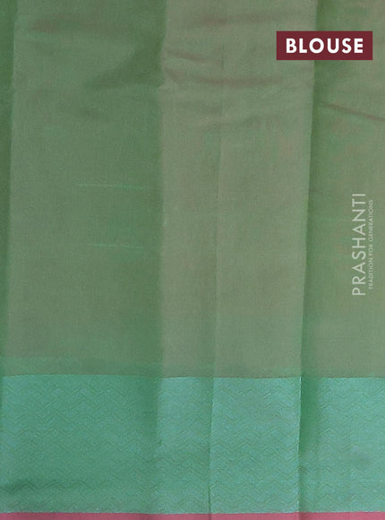 Semi chanderi saree dual shade of greenish pink and with allover thread weaves and woven border - {{ collection.title }} by Prashanti Sarees