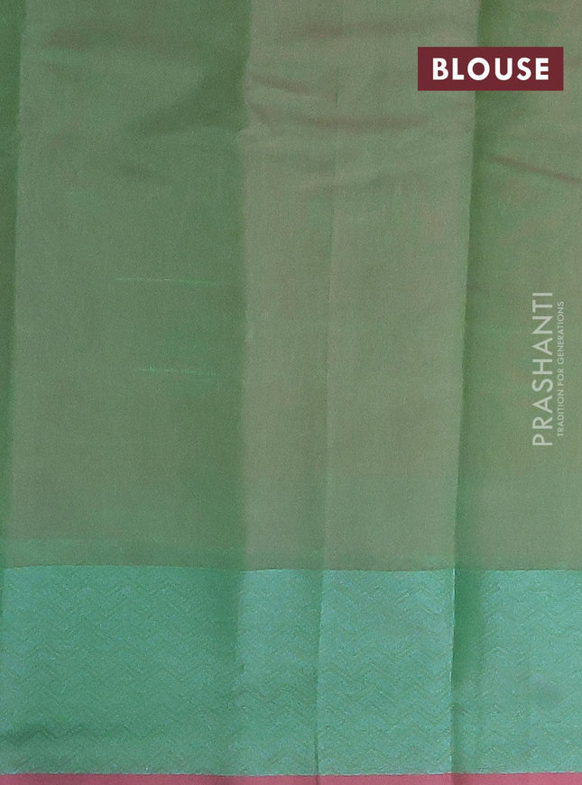 Semi chanderi saree dual shade of greenish pink and with allover thread weaves and woven border - {{ collection.title }} by Prashanti Sarees