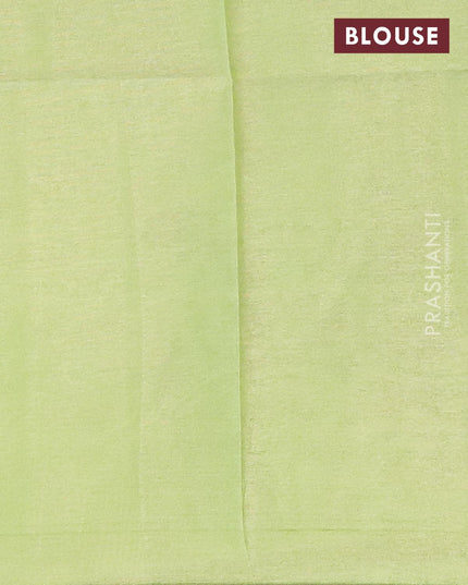 Semi chanderi saree green shade with allover ikat weaves and zari woven piping border - {{ collection.title }} by Prashanti Sarees