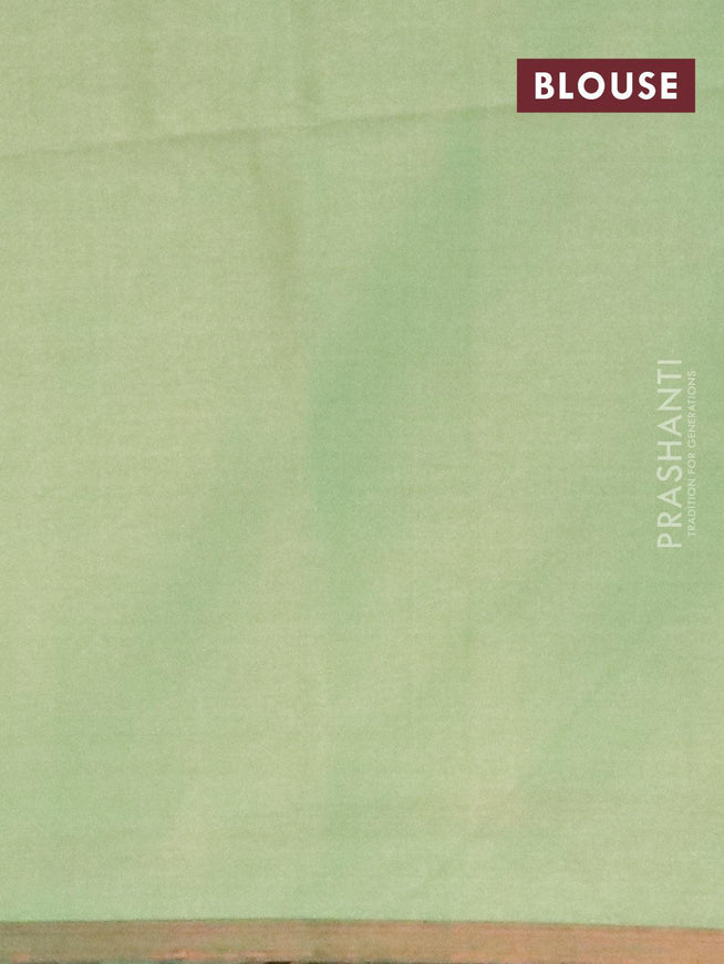 Semi chanderi saree green with allover ikat weaves and zari woven piping border - {{ collection.title }} by Prashanti Sarees