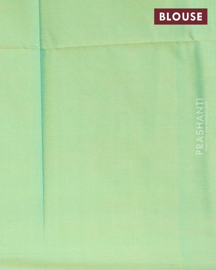 Semi chanderi saree light green with allover ikat weaves and zari woven piping border - {{ collection.title }} by Prashanti Sarees