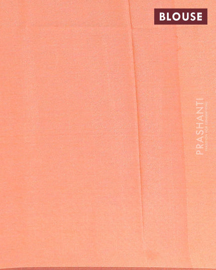 Semi chanderi saree orange with allover ikat weaves and zari woven piping border - {{ collection.title }} by Prashanti Sarees