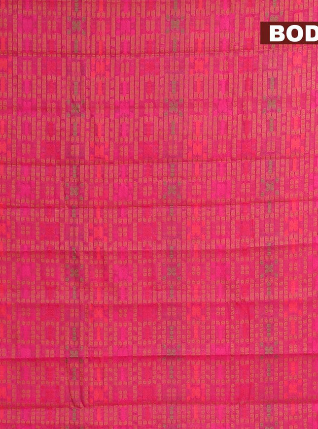 Semi chanderi saree pink and with allover thread weaves and woven border - {{ collection.title }} by Prashanti Sarees