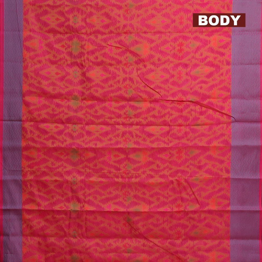 Semi chanderi saree pink and with allover thread weaves and woven border - {{ collection.title }} by Prashanti Sarees