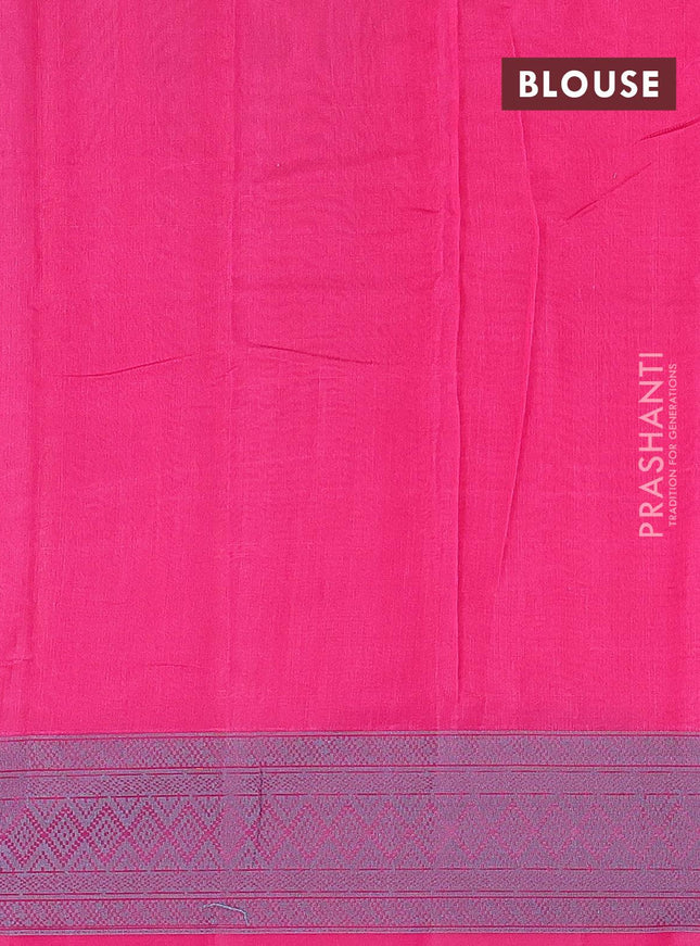 Semi chanderi saree pink and with allover thread weaves and woven border - {{ collection.title }} by Prashanti Sarees
