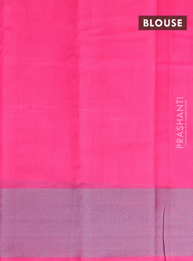 Semi chanderi saree pink and with allover thread weaves and woven border - {{ collection.title }} by Prashanti Sarees
