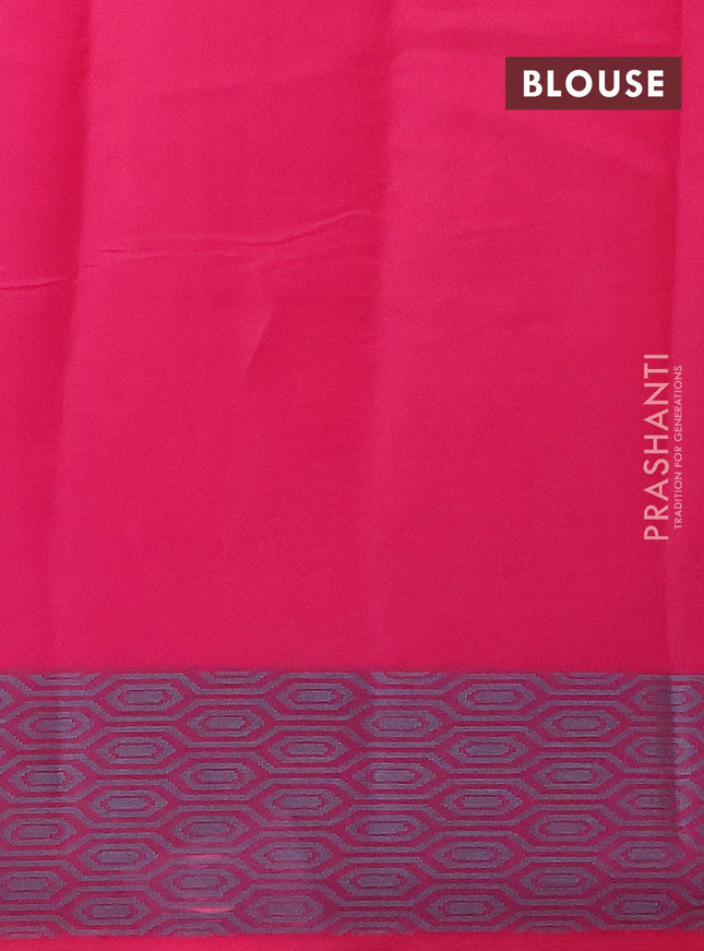 Semi chanderi saree pink and with allover thread weaves and woven border - {{ collection.title }} by Prashanti Sarees