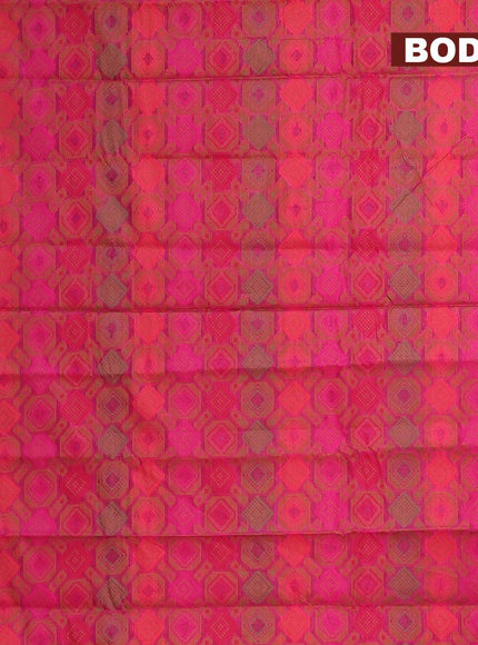 Semi chanderi saree pink shade and with allover thread weaves and woven border - {{ collection.title }} by Prashanti Sarees