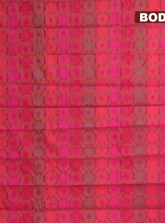 Semi chanderi saree pink shade and with allover thread weaves and woven border - {{ collection.title }} by Prashanti Sarees