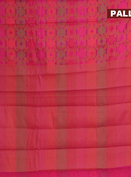Semi chanderi saree pink shade and with allover thread weaves and woven border - {{ collection.title }} by Prashanti Sarees