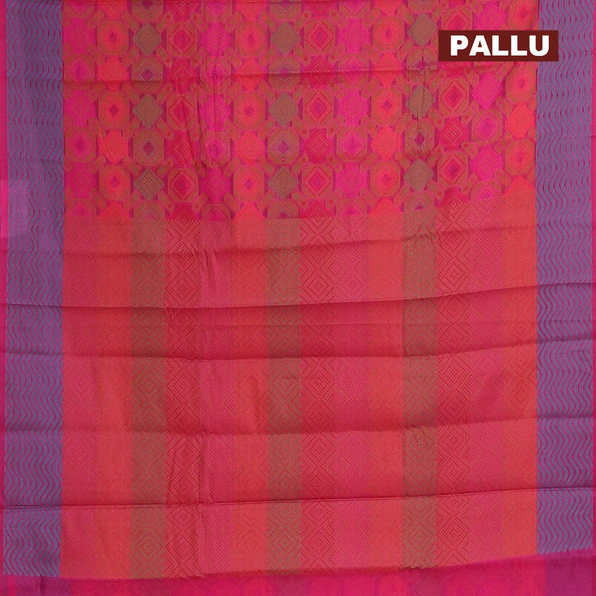 Semi chanderi saree pink shade and with allover thread weaves and woven border - {{ collection.title }} by Prashanti Sarees
