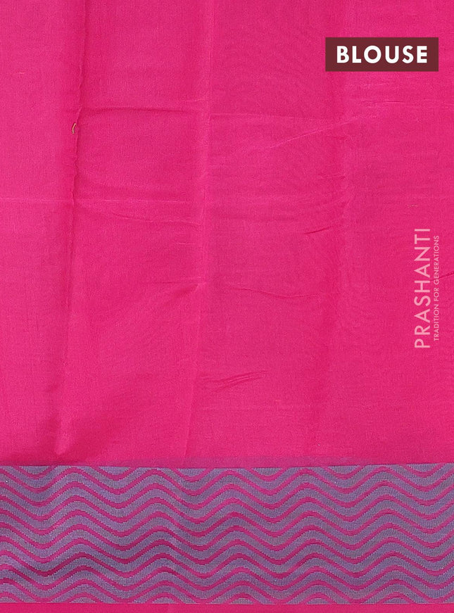 Semi chanderi saree pink shade and with allover thread weaves and woven border - {{ collection.title }} by Prashanti Sarees