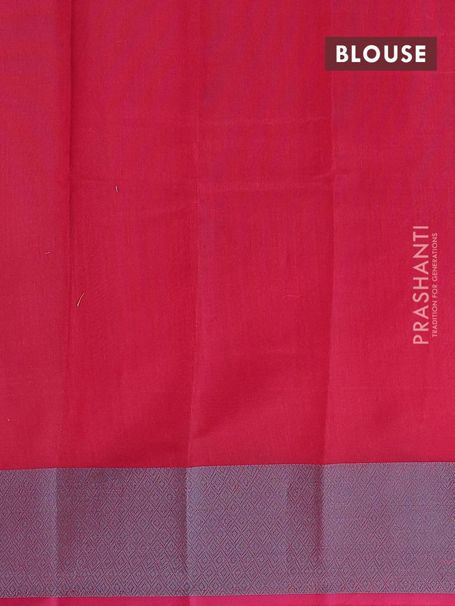 Semi chanderi saree reddish pink and pink with allover thread weaves and woven border - {{ collection.title }} by Prashanti Sarees