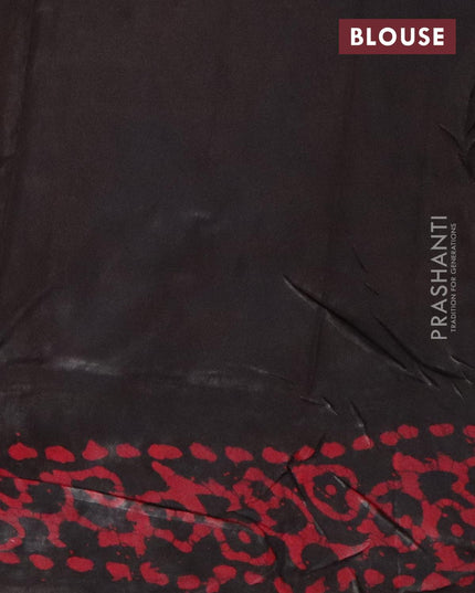 Semi dola saree black and red with allover batik prints and kanjivaram style border - {{ collection.title }} by Prashanti Sarees