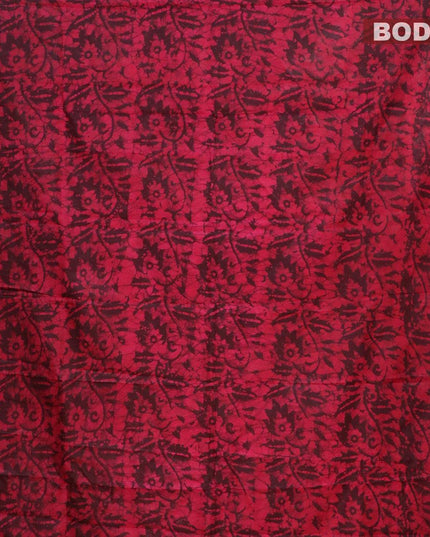 Semi dola saree brown and pink with allover batik prints and kanjivaram style border - {{ collection.title }} by Prashanti Sarees