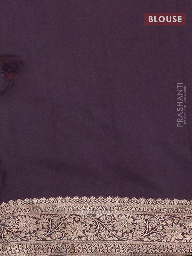 Semi dola saree deep jamun shade and teal blue with allover batik prints and kanjivaram style border - {{ collection.title }} by Prashanti Sarees