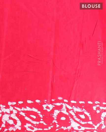 Semi dola saree pink and off white with allover batik prints and kanjivaram style border - {{ collection.title }} by Prashanti Sarees