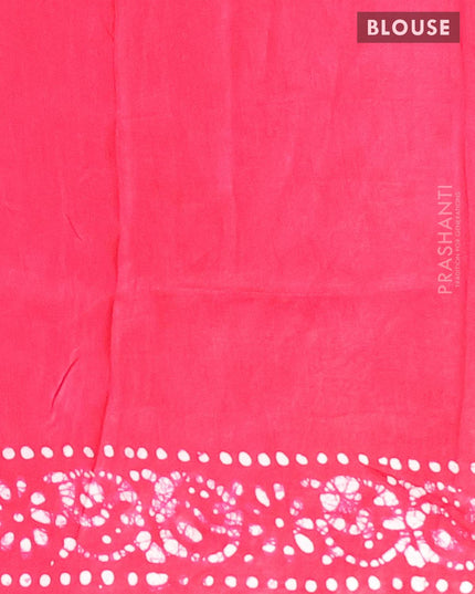 Semi dola saree pink with allover batik prints and kanjivaram style border - {{ collection.title }} by Prashanti Sarees