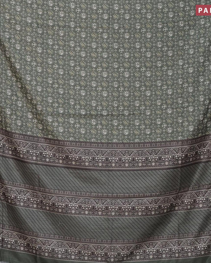 Semi matka saree dark sap green with allover patola prints and zari woven border - {{ collection.title }} by Prashanti Sarees