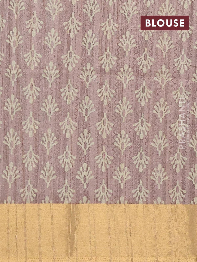 Semi matka saree green shade with allover prints and zari woven border - {{ collection.title }} by Prashanti Sarees