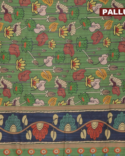Semi matka saree green with allover pichwai prints and zari woven border - {{ collection.title }} by Prashanti Sarees