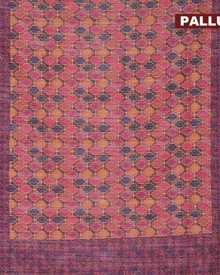 Semi matka saree multi colour with allover geometric prints and zari woven border - {{ collection.title }} by Prashanti Sarees