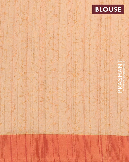 Semi matka saree pale orange and red with floral butta prints and zari woven border - {{ collection.title }} by Prashanti Sarees