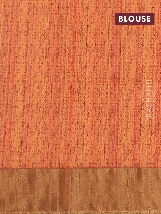 Semi matka saree pale orange with allover kalamkari prints and zari woven border - {{ collection.title }} by Prashanti Sarees