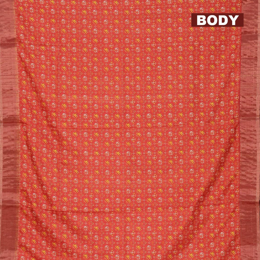 Semi matka saree red shade with allover patola prints and zari woven border - {{ collection.title }} by Prashanti Sarees