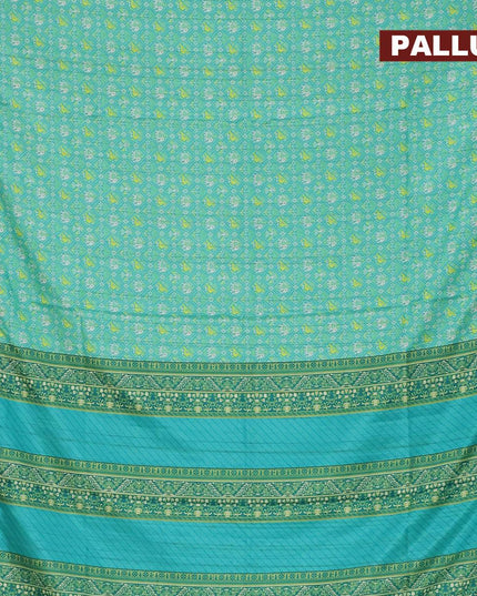 Semi matka saree teal green shade with allover patola prints and zari woven border - {{ collection.title }} by Prashanti Sarees