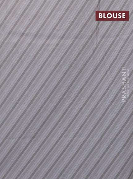 Semi orangza saree grey and with allover embroidery work & floral prints and crocia lace border - {{ collection.title }} by Prashanti Sarees