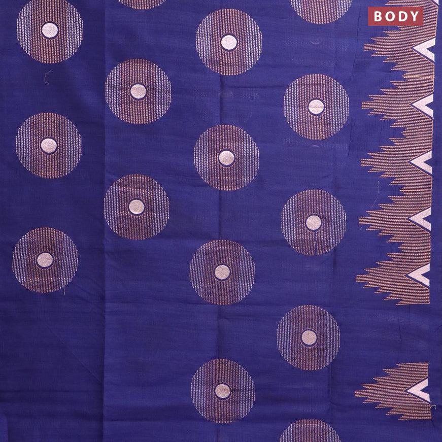 Semi raw silk saree blue with allover embroidery work and embroidery work border - {{ collection.title }} by Prashanti Sarees
