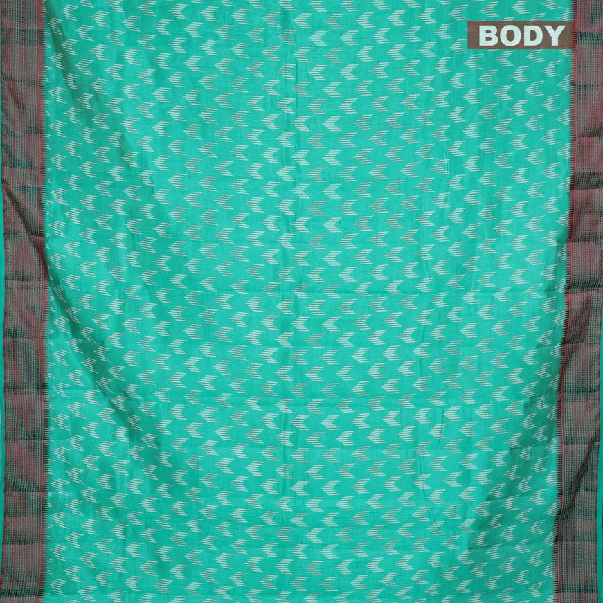 Semi raw silk saree green with ikat butta prints and woven border - {{ collection.title }} by Prashanti Sarees