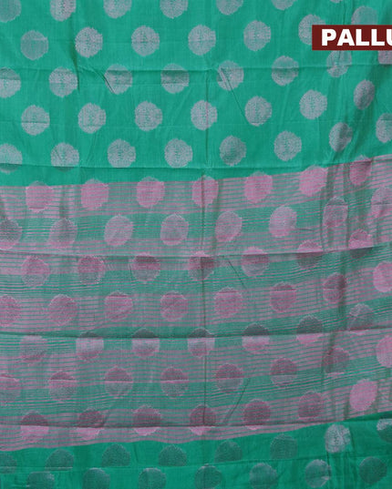Semi raw silk saree green with pink zari woven buttas and pink zari woven border - {{ collection.title }} by Prashanti Sarees
