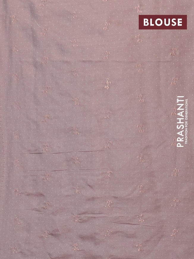 Semi raw silk saree grey shade with embroidery box type buttas in borderless style - {{ collection.title }} by Prashanti Sarees