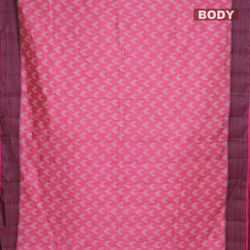Semi raw silk saree light pink with ikat butta prints and woven border - {{ collection.title }} by Prashanti Sarees