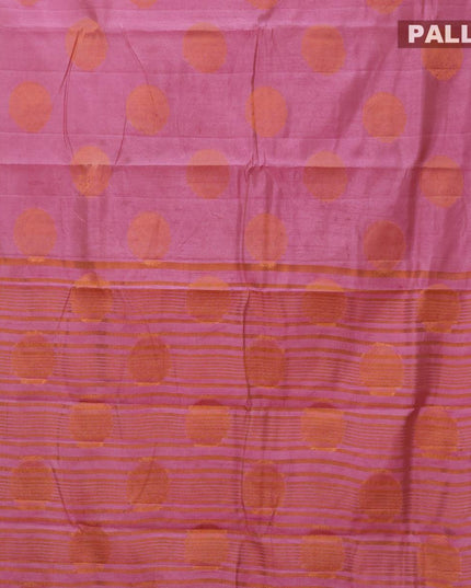Semi raw silk saree mauve pink with copper zari woven buttas and copper zari woven border - {{ collection.title }} by Prashanti Sarees