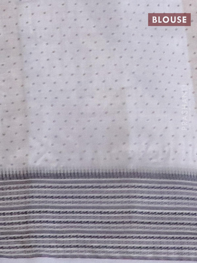 Semi raw silk saree pastel grey and dark grey with allover butta prints and thread woven border - {{ collection.title }} by Prashanti Sarees