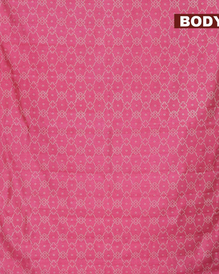 Semi raw silk saree pink with allover prints and copper zari woven border - {{ collection.title }} by Prashanti Sarees