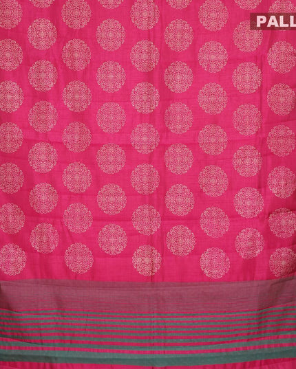 Semi raw silk saree pink with butta prints and woven border - {{ collection.title }} by Prashanti Sarees
