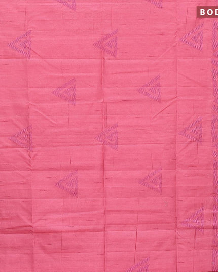 Semi raw silk saree pink with geometric embroidery work buttas and embroidery work border - {{ collection.title }} by Prashanti Sarees