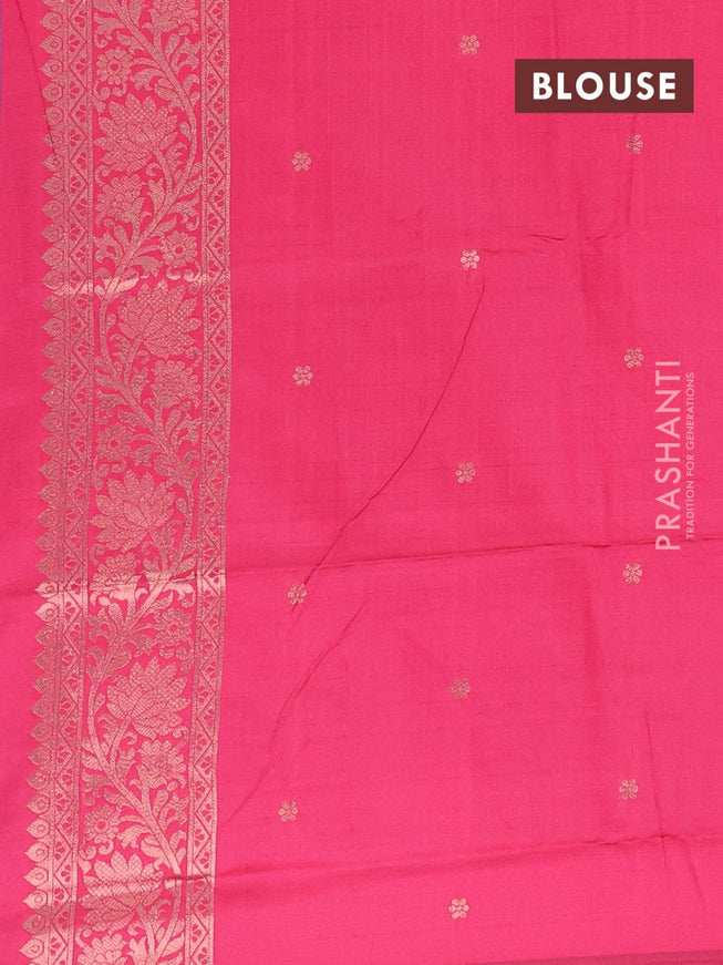 Semi soft silk saree pink with copper zari woven buttas in borderless style - {{ collection.title }} by Prashanti Sarees