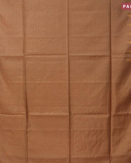 Semi tussar saree beige with allover zari weaves and seperate embroidery work blouse - {{ collection.title }} by Prashanti Sarees