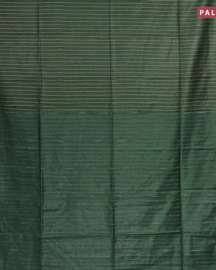Semi tussar saree green with allover stripes pattern and seperate embroidery work blouse - {{ collection.title }} by Prashanti Sarees