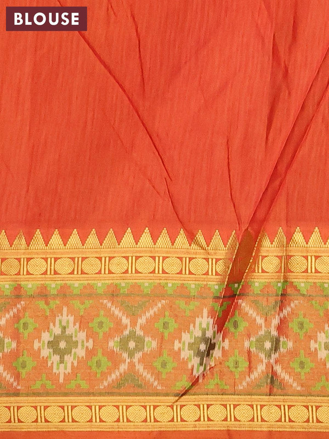 Semi tussar saree pink and dual shade of rust with allover geometric prints and zari woven ikat border - {{ collection.title }} by Prashanti Sarees