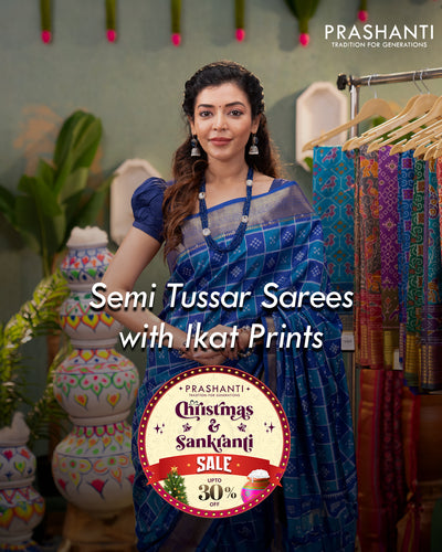 Semi Tussar Ikat Prints