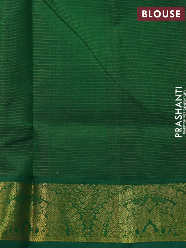Silk cotton saree maroon and green with allover vairaosi pattern and annam zari woven border - {{ collection.title }} by Prashanti Sarees