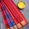 Silk cotton saree multi colour and red with paalum pazhamum checked pattern & zari buttas and zari woven border - {{ collection.title }} by Prashanti Sarees